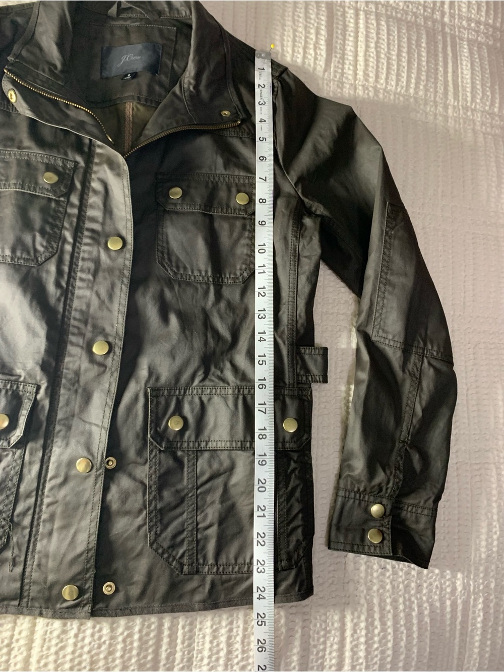 J. Crew Women’s Olive/Brown Waxed Canvas Field Jacket - Picture 5 of 12